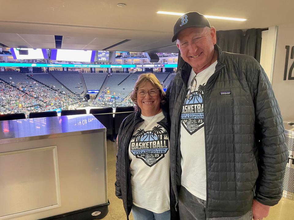 Rather than following UCLA in Las Vegas, Marcy and Dave Erickson of Ventura are in Sacramento Friday to watch their grandsons Daniel and Luke Ortiz play for a state basketball championship.