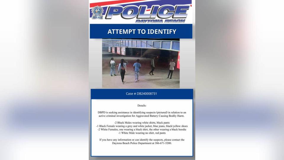 <div>The Daytona Police Department is looking to identify six teens in connection to an active criminal investigation. (Credit: Daytona Beach Police Department)</div>