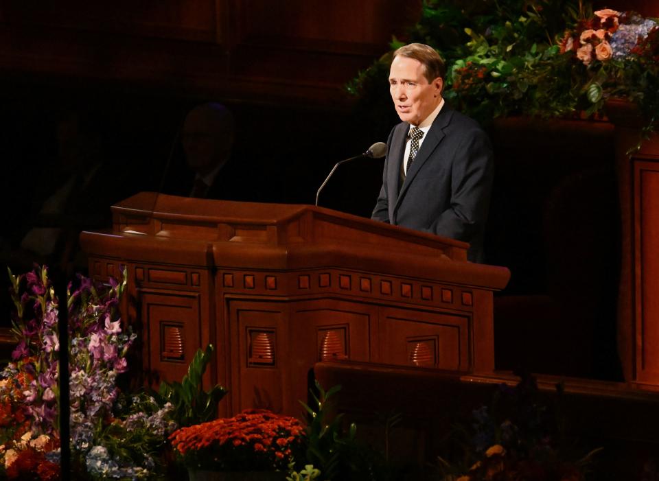 Elder Gary B. Sabin, General Authority Seventy, speaks during the Saturday evening session of the 193rd Semiannual General Conference of The Church of Jesus Christ of Latter-day Saints at the Conference Center in Salt Lake City on Saturday, Sept. 30, 2023. | Scott G Winterton, Deseret News