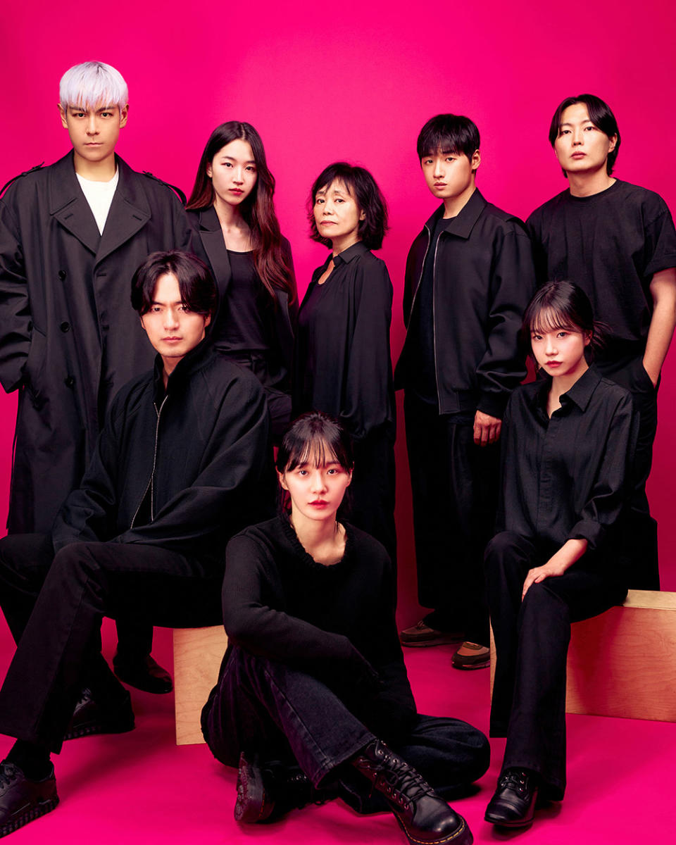 [From left to right: CHOI SEUNG-HYUN, LEE JIN-UK, WON JI-AN, PARK GYU-YOUNG, KANG AE-SIM, LEE DAVID, JO YU-RI, ROH JAE-WON