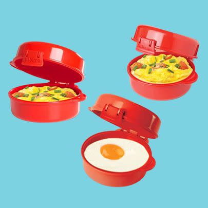 A compact microwave egg cooker