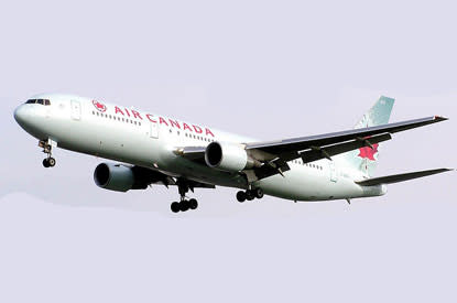 Air Canada: The plane lost its wheel just after take-off (file image)