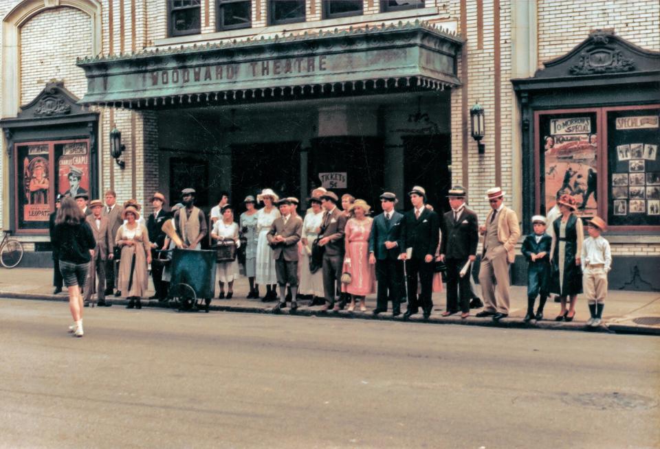 
Many of the non-baseball scenes in the movie “Eight Men Out,” about the Chicago White Sox throwing the 1919 World Series to the Reds, were filmed along Main and 14th streets in September 1987. The Woodward was the opening frame of the film. 
