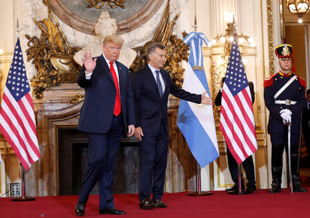 U.S. President Donald Trump and Argentina's President Mauricio Macri meet before the G20 leaders summit in Buenos Aires, Argentina November 30, 2018. REUTERS/Kevin Lamarque