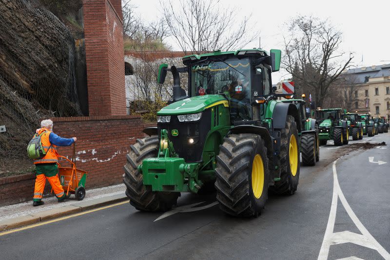 Farmers protest in Prague