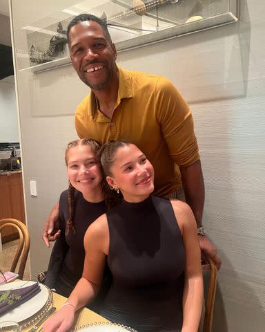 <p>Sophia Strahan Instagram</p> Michael Strahan, Sophia Strahan, and Isabella Strahan.