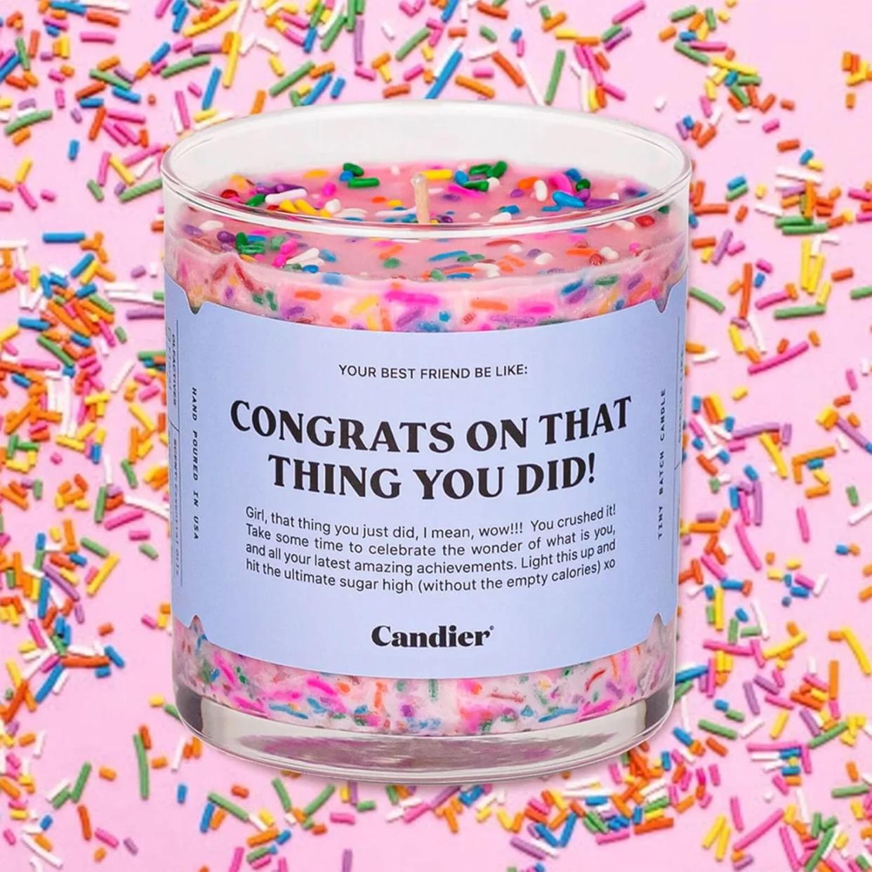 <p><a href="https://go.redirectingat.com?id=74968X1596630&url=https%3A%2F%2Fwww.dermstore.com%2Fcandier-congrats-on-that-thing-you-did-candle-255g%2F14939425.html&sref=https%3A%2F%2Fwww.thepioneerwoman.com%2Fhome-lifestyle%2Fg36078947%2Fgraduation-gifts-for-girls%2F" rel="nofollow noopener" target="_blank" data-ylk="slk:Shop Now;elm:context_link;itc:0;sec:content-canvas" class="link rapid-noclick-resp">Shop Now</a></p><p>Congrats on That Thing You Did Candle</p><p>dermstore.com</p><p>$36.00</p><span class="copyright">Dermstore</span>