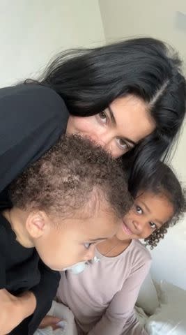 Kylie Jenner TikTok Kylie Jenner cuddles up with Stormi and Aire