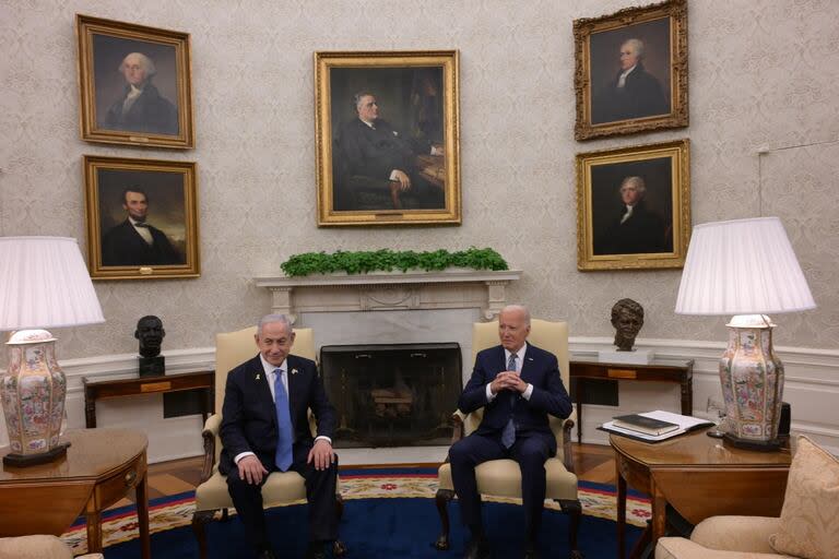 Joe Biden recibió a Benjamin Netanyahu en la Casa Blanca. (Amos Ben-Gershom/GPO/dpa)