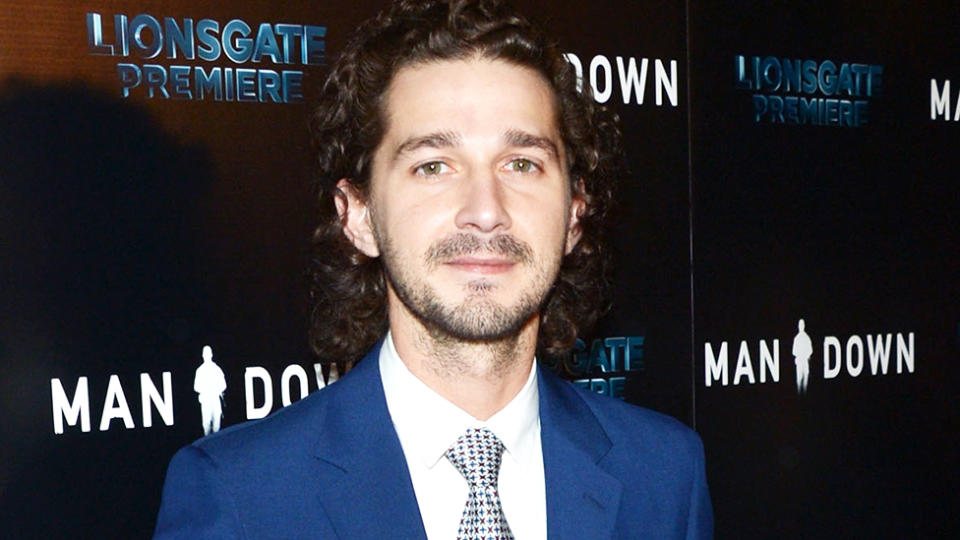 Shia LaBeouf in red carpet image has massive chest tattoo