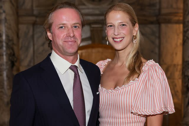 <p>Dave Benett/Getty </p> Thomas Kingston and Lady Gabriella Windsor attend the private view for "Gabrielle Chanel. Fashion Manifesto" on Sept. 13, 2023 in London.