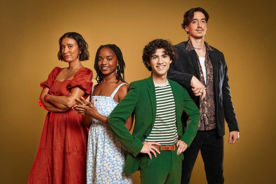 From left: Raye Zaragoza as ‘Tiger Lily’, Hawa Kamara as ‘Wendy’, Nolan Almeida as ‘Peter Pan’, and Cody Garcia as ‘Captain Hook.’ The diverse cast of “Peter Pan” helps to more accurately portray the often stereotyped indigenous characters.