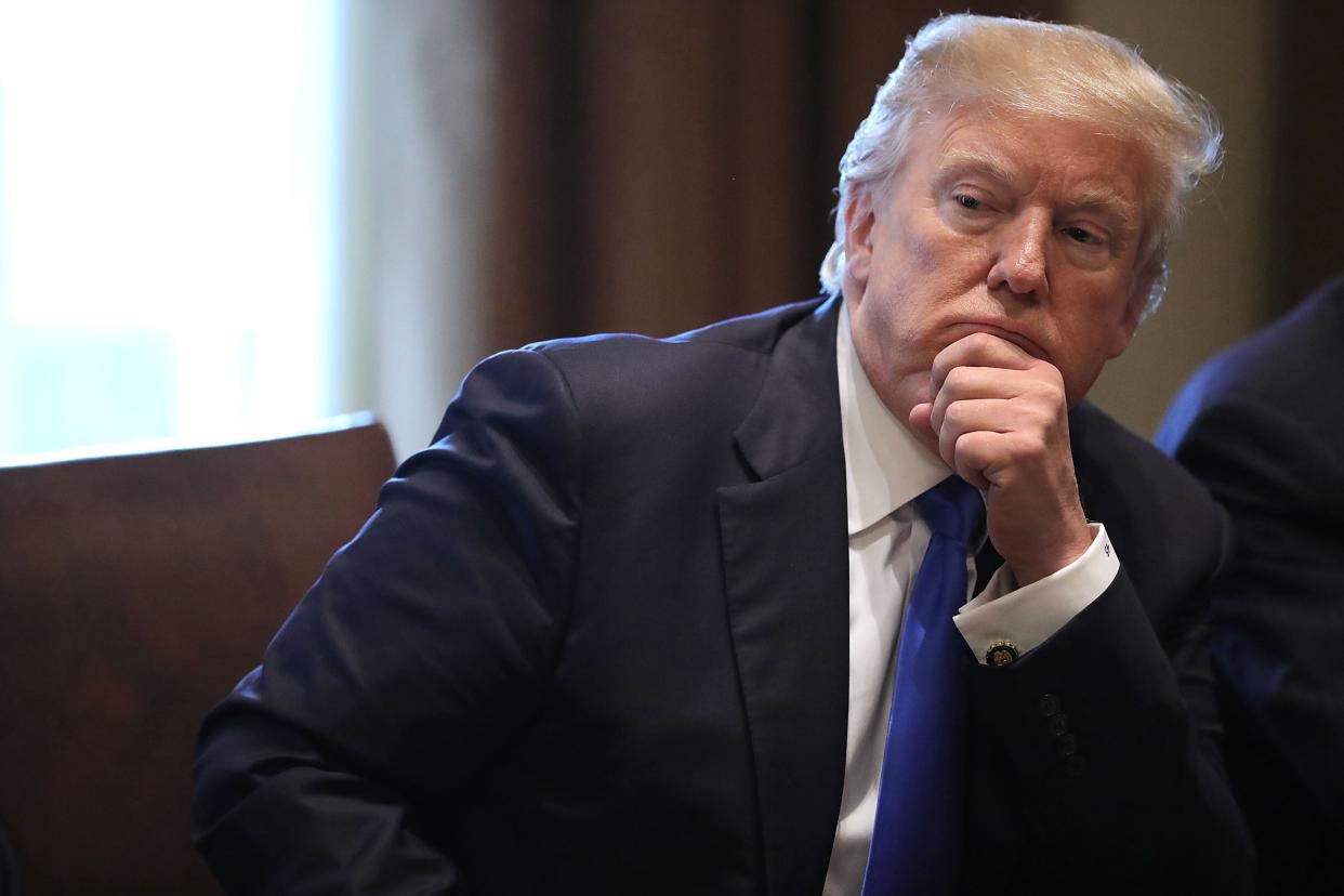 <p>Donald Trump slammed Joe Biden for the increase in immigrants on US border, accusing him of engaging in covering up</p> (Getty Images)