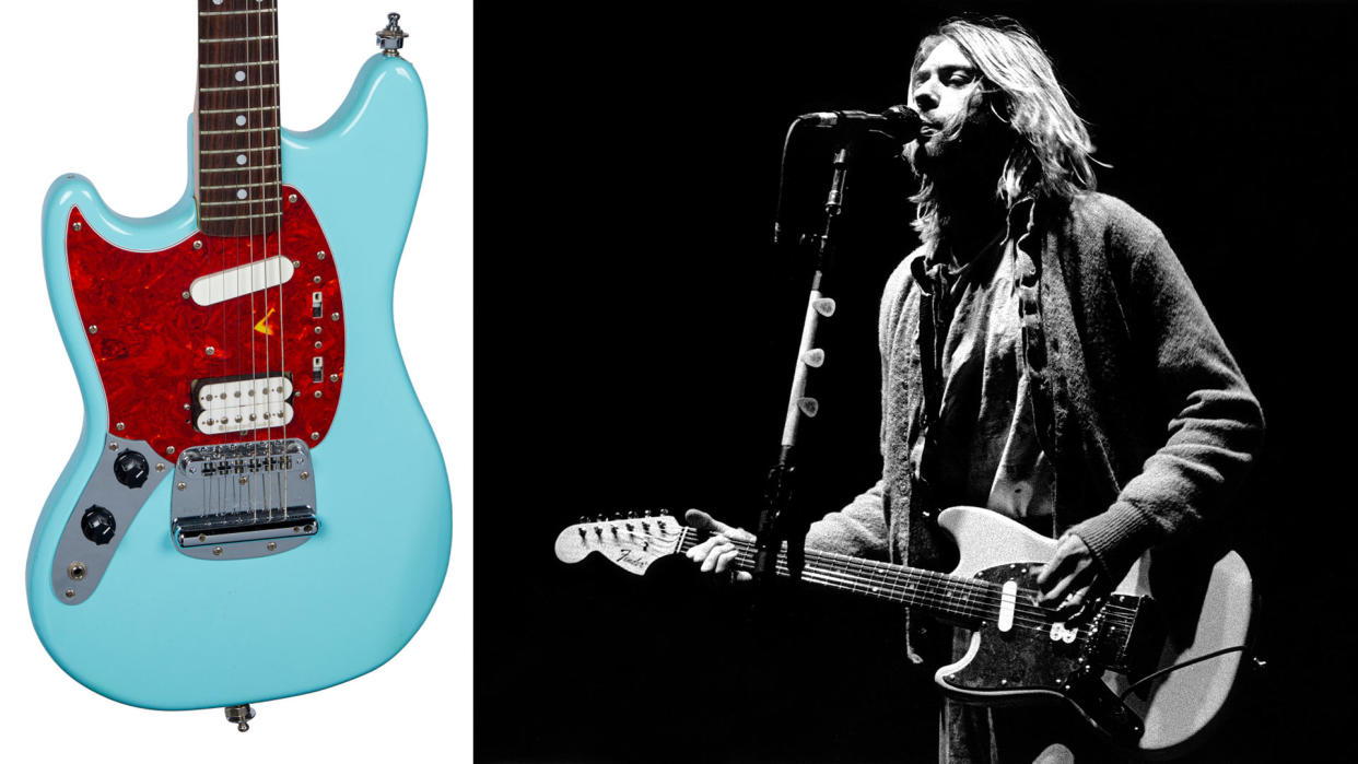  Kurt Cobain Sky Stang I Fender Mustang electric guitar used a Nirvana's final show. 