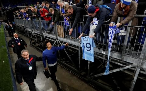 Manchester City's Leroy Sane arrives at the stadium - Credit: REUTERS