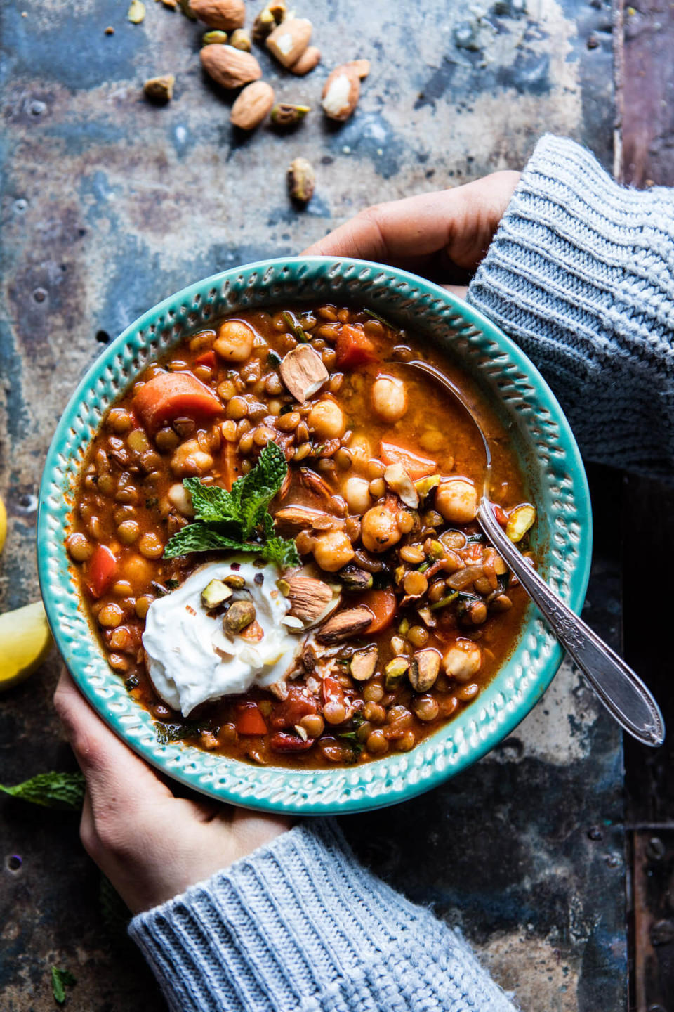 <strong>Get the <a href="https://www.halfbakedharvest.com/crockpot-moroccan-lentil-and-chickpea-soup/" target="_blank">Crockpot Moroccan Lentil and Chickpea Soup recipe</a>&nbsp;from Half Baked Harvest</strong>