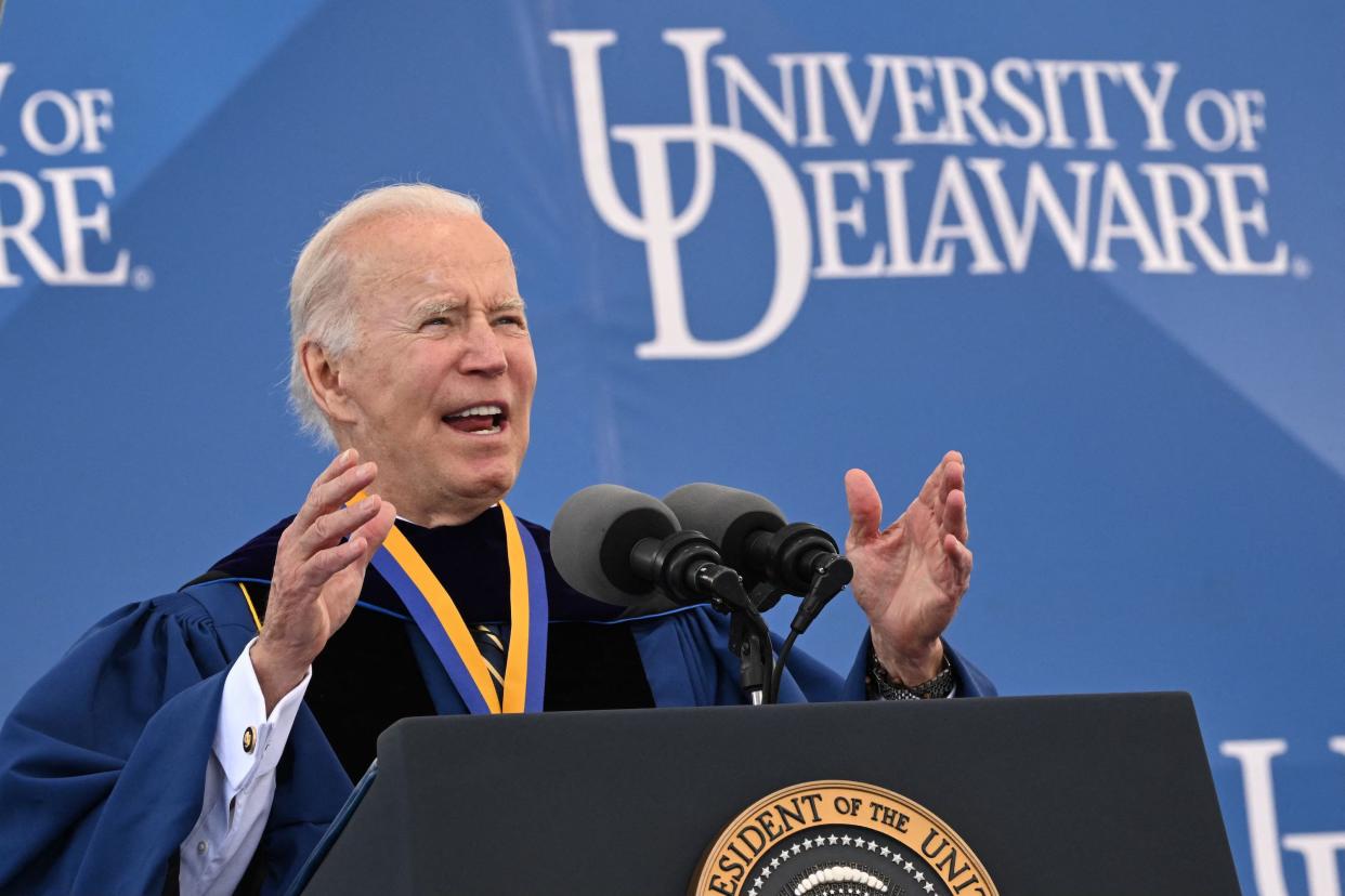 President Joe Biden delivers the 2022 commencement address for his alma mater. (Mandel Ngan/AFP via Getty Images)