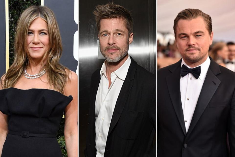 Jennifer Aniston; Brad Pitt; Leonardo DiCaprio | Getty Images (3)