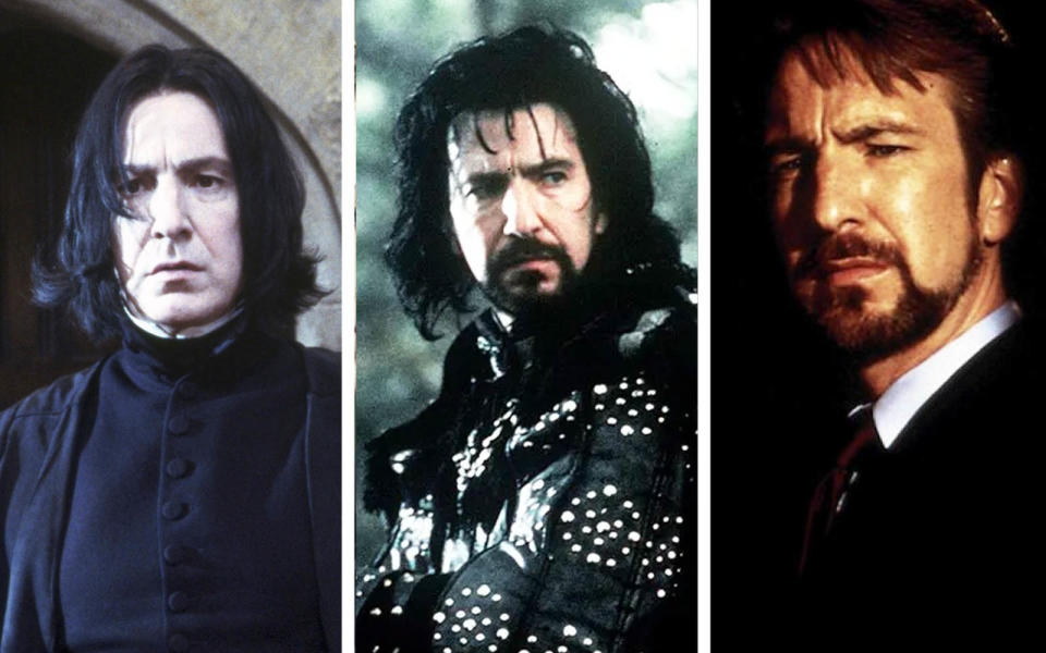 <p>Alan Rickman, a incarné le méchant <b>Severus Rogue</b> dans la saga <i>Harry Potter</i>, le cruel <b>Shérif de Nottingham</b> dans <i>Robins des bois, prince des voleurs,</i> face à Kevin Costner et le criminel de haut-vol <b>Hans Gruber</b> dans <i>Piège de Cristal.</i> </p>...