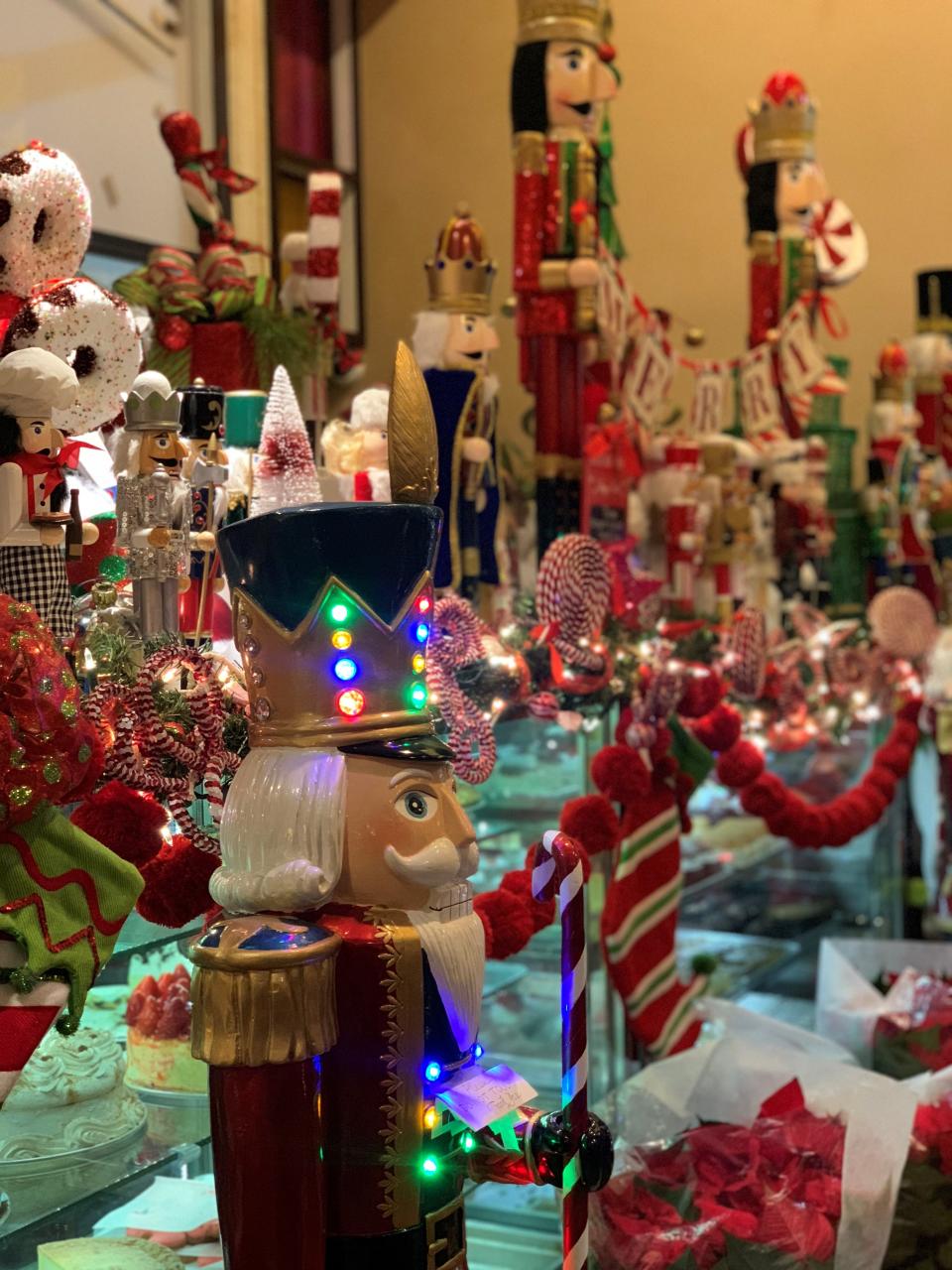 The huge nutcracker display is the show-stopper at the Candlewyck Diner.