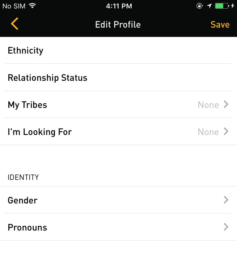 Grindr users now have their choice of pronouns, with &ldquo;He/Him/His,&rdquo; &ldquo;She/Her/Hers&rdquo; and &ldquo;They/Them/Theirs&rdquo; now available.&nbsp; (Photo: Grindr)