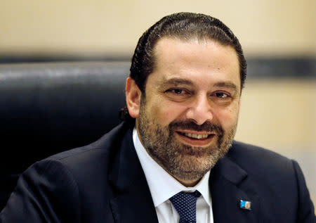 FILE PHOTO - Lebanon's Prime Minister Saad al-Hariri presides a cabinet meeting at the governmental palace in Beirut, Lebanon September 29, 2017. REUTERS/Mohamed Azakir/File Photo