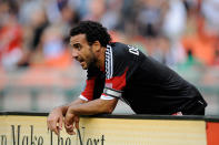 WASHINGTON, DC - AUGUST 19: Dwayne De Rosario #7 of DC United looks on during a game against the Philadelphia Union at RFK Stadium on August 19, 2012 in Washington, DC. (Photo by Patrick McDermott/Getty Images)