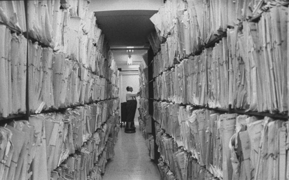 Criminal records file at Scotland Yard. (Photo by Loomis Dean/The LIFE Picture Collection via Getty Images) (1967) - Getty