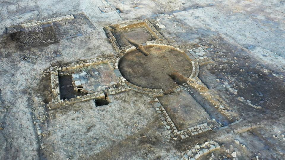 Sseltene römische Überresten, die bei einer archäologischen Ausgrabungen in einer Wohnsiedlung in Eastfield, Scarborough, zutage gefördert wurden.