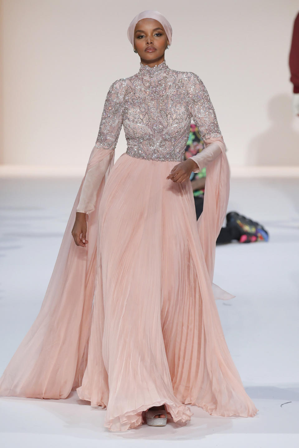 Halima walking at New York Fashion Week earlier this year. Photo: Getty 