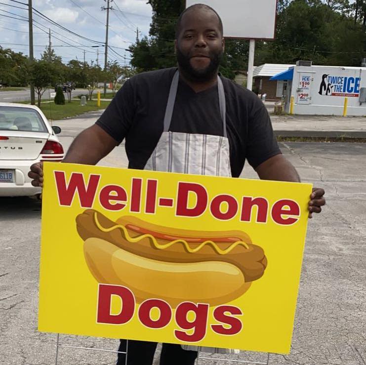 Weldon Dickerson is the owner of Well-Done Dogs, a food truck located in New Bern