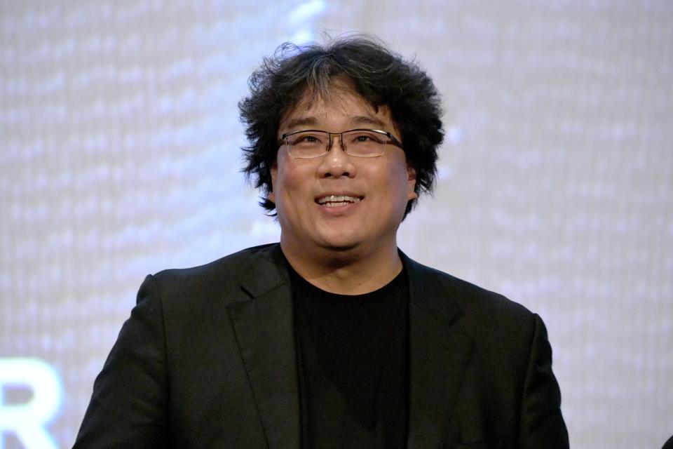Film director, Bong Joon-ho, speaks at the Los Angeles Premiere of Parasite, October 2019.