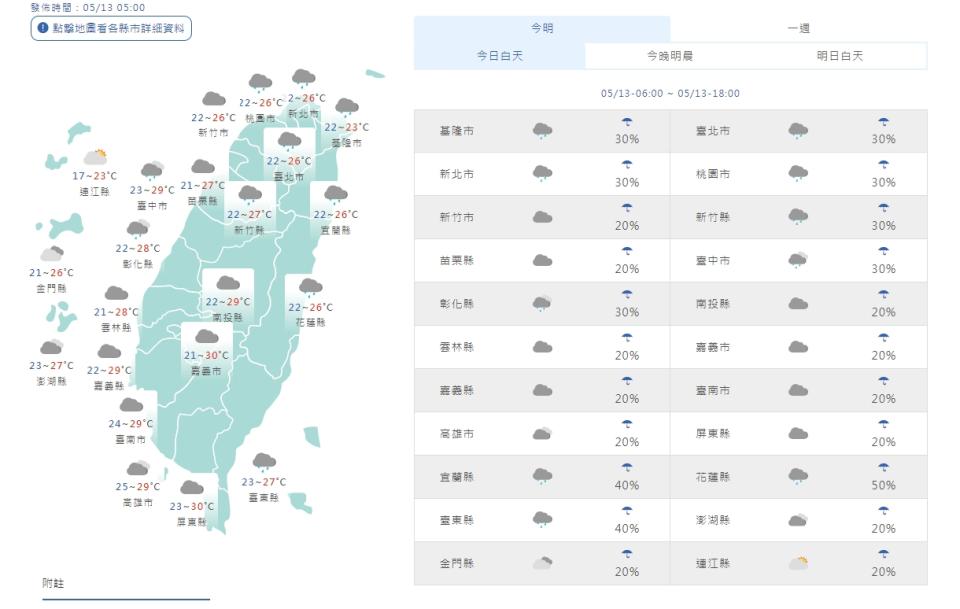 （圖取自中央氣象局網站）