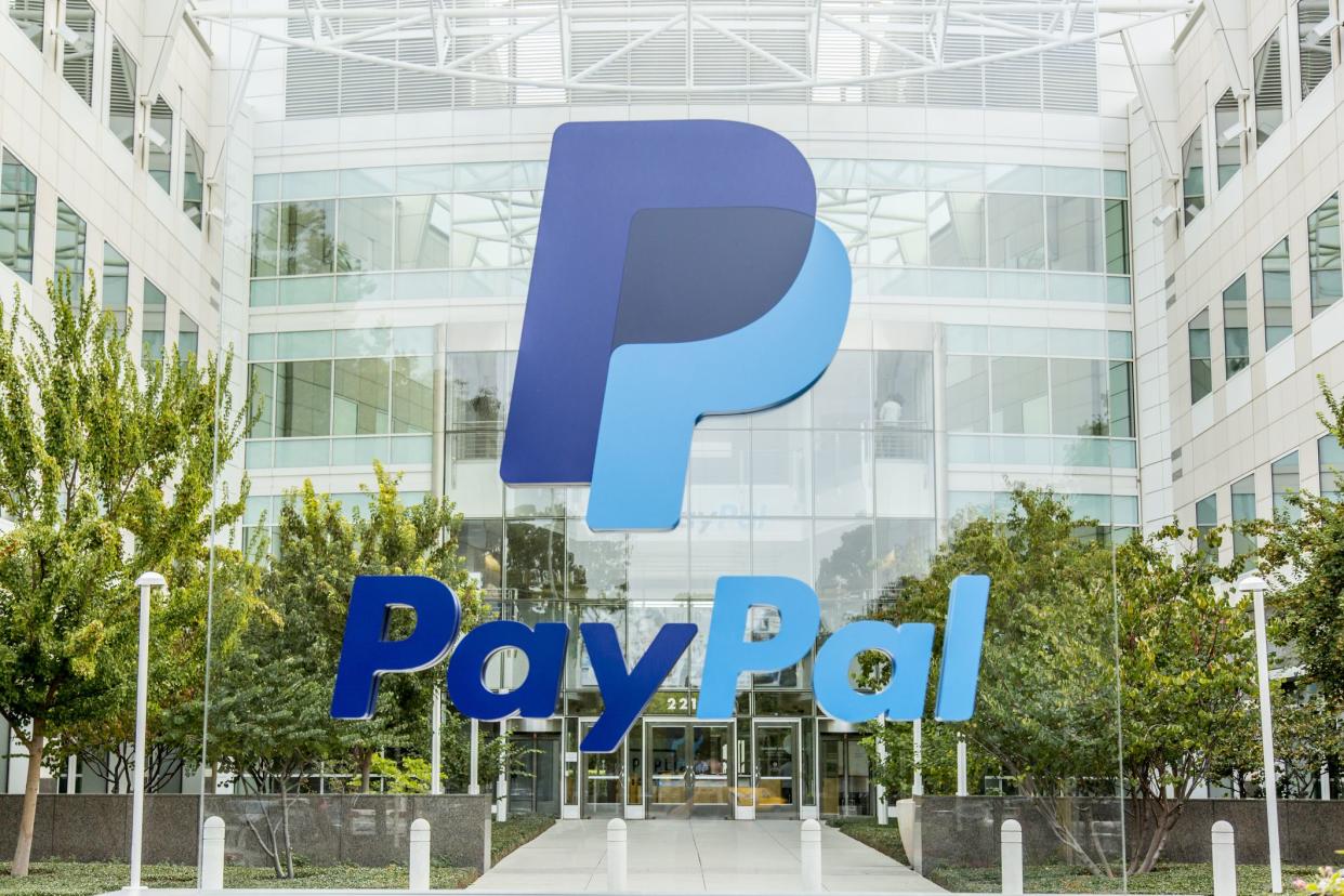 San Jose, USA - October 15, 2015: PayPal headquarters located at 2221 N. First Street San Jose, CA  PayPal is an United States company operating a worldwide online payment system.