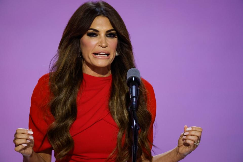 Kimberly Guilfoyle was mocked mercilessly after delivering another high-decibel speech at the 2024 RNC (Getty Images)