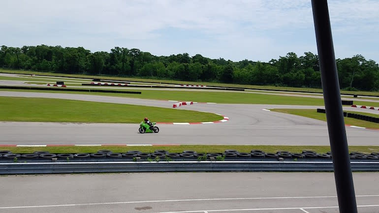 TJ loved the mini track so much, he went again before buying a Ninja 300 of his own.