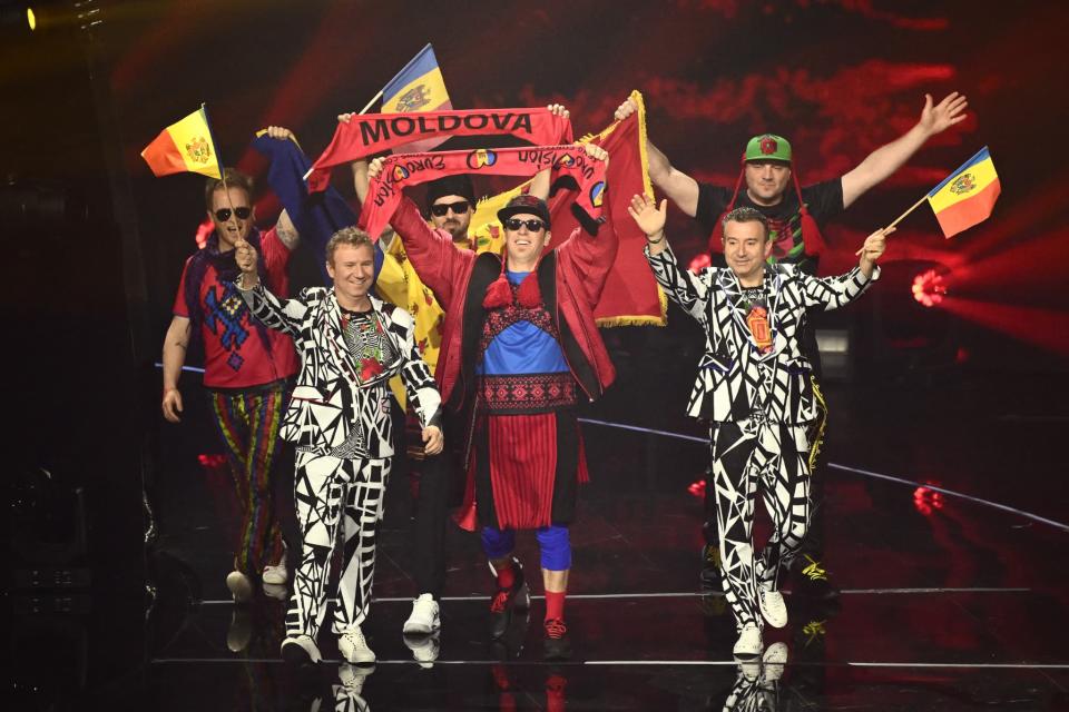 Les représentant de la Moldavie à l'Eurovision, lors de la finale le 14 mai 2022. - Marco Bertorello - AFP