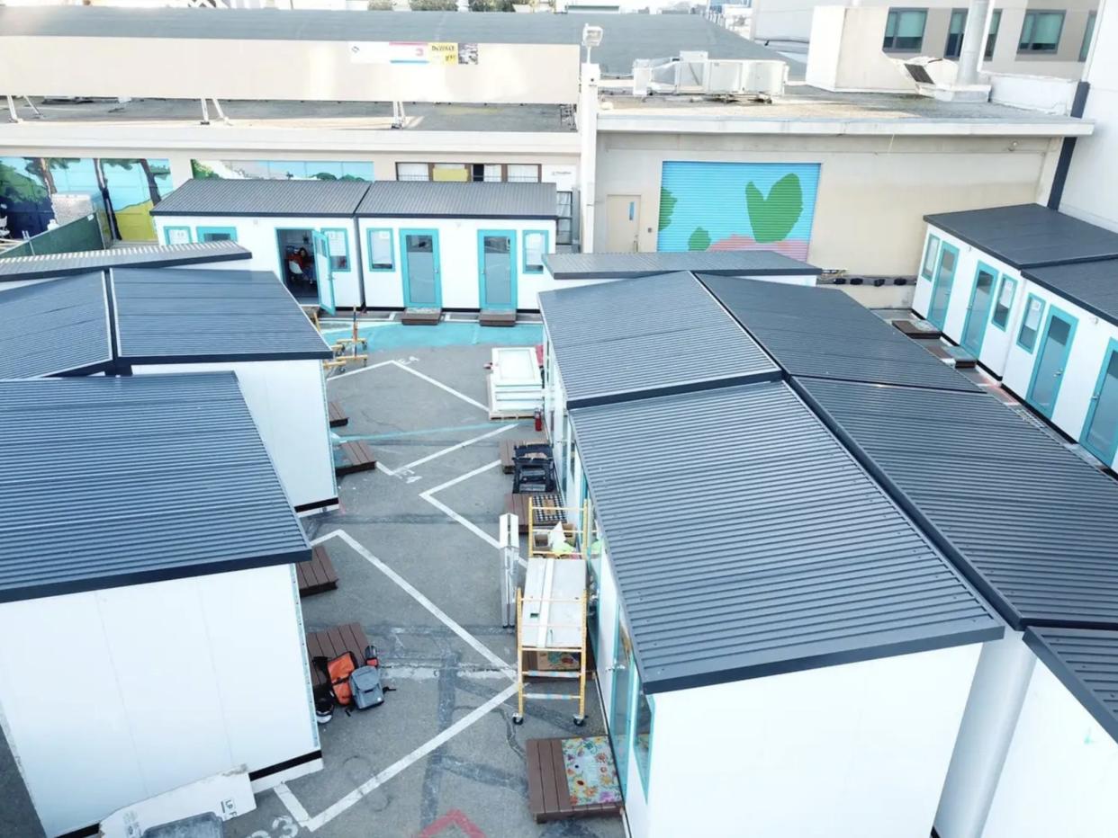 A view of the tiny homes in San Francisco, California.