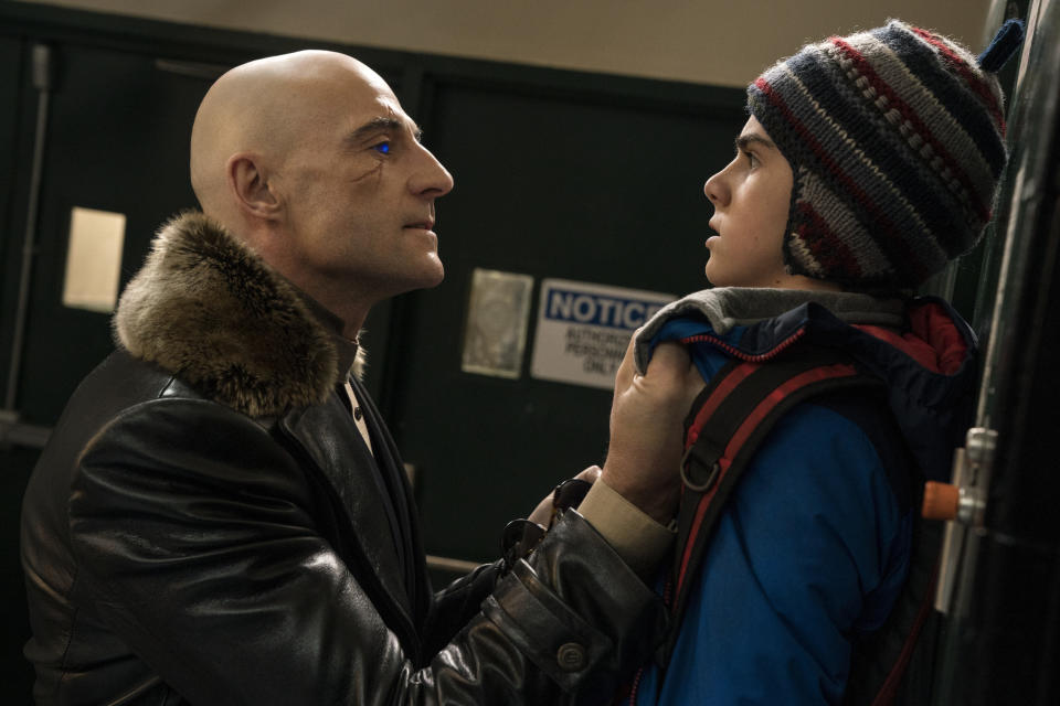 Mark Strong as Dr. Thaddeus Sivana and Jack Dylan Grazer as Freddy Freeman. (Photo: Courtesy of Warner Bros. Pictures)