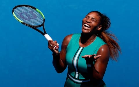  Serena Williams of the U.S. reacts during match against Czech Republic's Karolina Pliskova. - Credit: Reuters