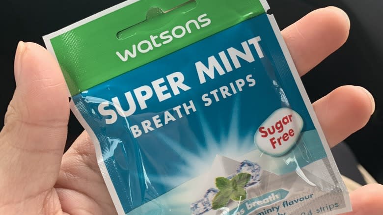 super mint breath strips package