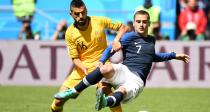 <p>There was no way through in the first half for France star Antoine Griezmann (AP) </p>