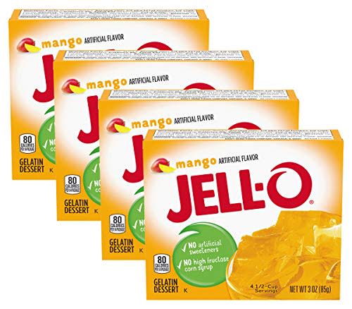 Jell-o Gelatin Dessert, Mango, 3-ounce Boxes (Pack of 4)