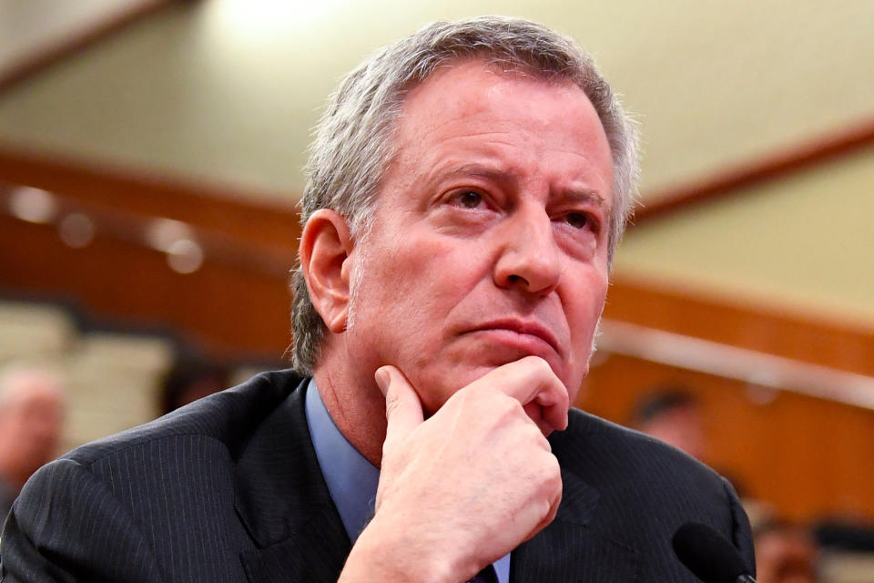 New York City Mayor Bill de Blasio testifies at a budget hearing in Albany, N.Y., in February. (Photo: AP/Hans Pennink)