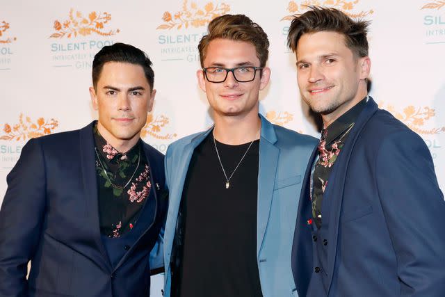 <p>Ella DeGea/Getty</p> Tom Sandoval, James Kennedy and Tom Schwartz attend the Silent Pool Gin Launch Party at Tom Tom on September 18, 2018 in West Hollywood, California.