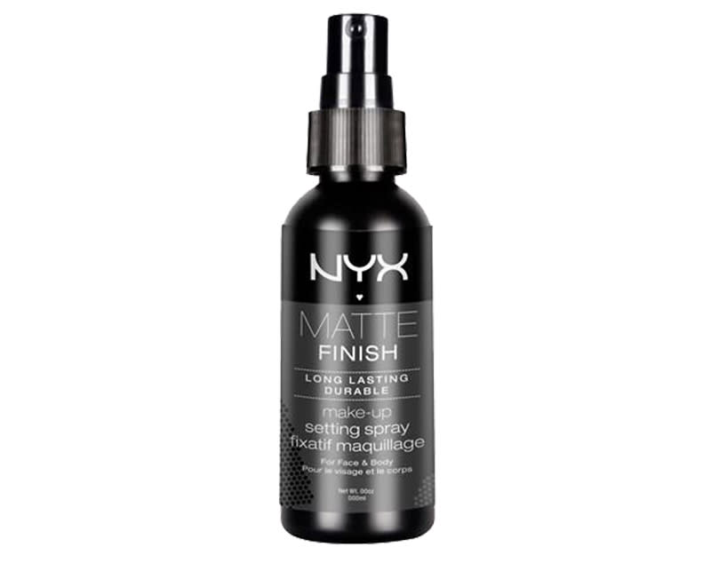 <p>Not only does this spray help your makeup stay in place throughout the day, it also dries to a matte finish. </p> <p>$6 | <a rel="nofollow noopener" href="https://www.amazon.com/NYX-Cosmetics-Setting-Finish-Lasting/dp/B00B4YVU4G/ref=sr_1_1_a_it?ie=UTF8&qid=1482258143&sr=8-1&keywords=NYX%2BCosmetics%2BMake%2BUp%2BSetting%2BSpray%2C%2BMatte%2BFinish%2FLong%2BLasting%2C%2B2.03%2BOunce&th=1" target="_blank" data-ylk="slk:SHOP IT;elm:context_link;itc:0;sec:content-canvas" class="link ">SHOP IT</a></p>