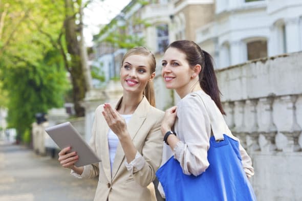 Real Estate Agent talking with client