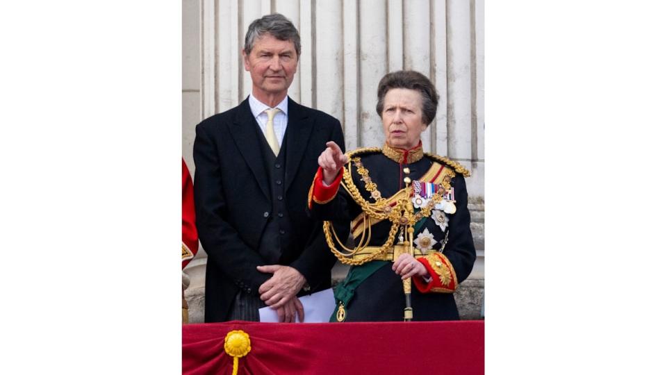 Sir Timothy Laurence and Princess Anne on Buckingham Palace's balcony