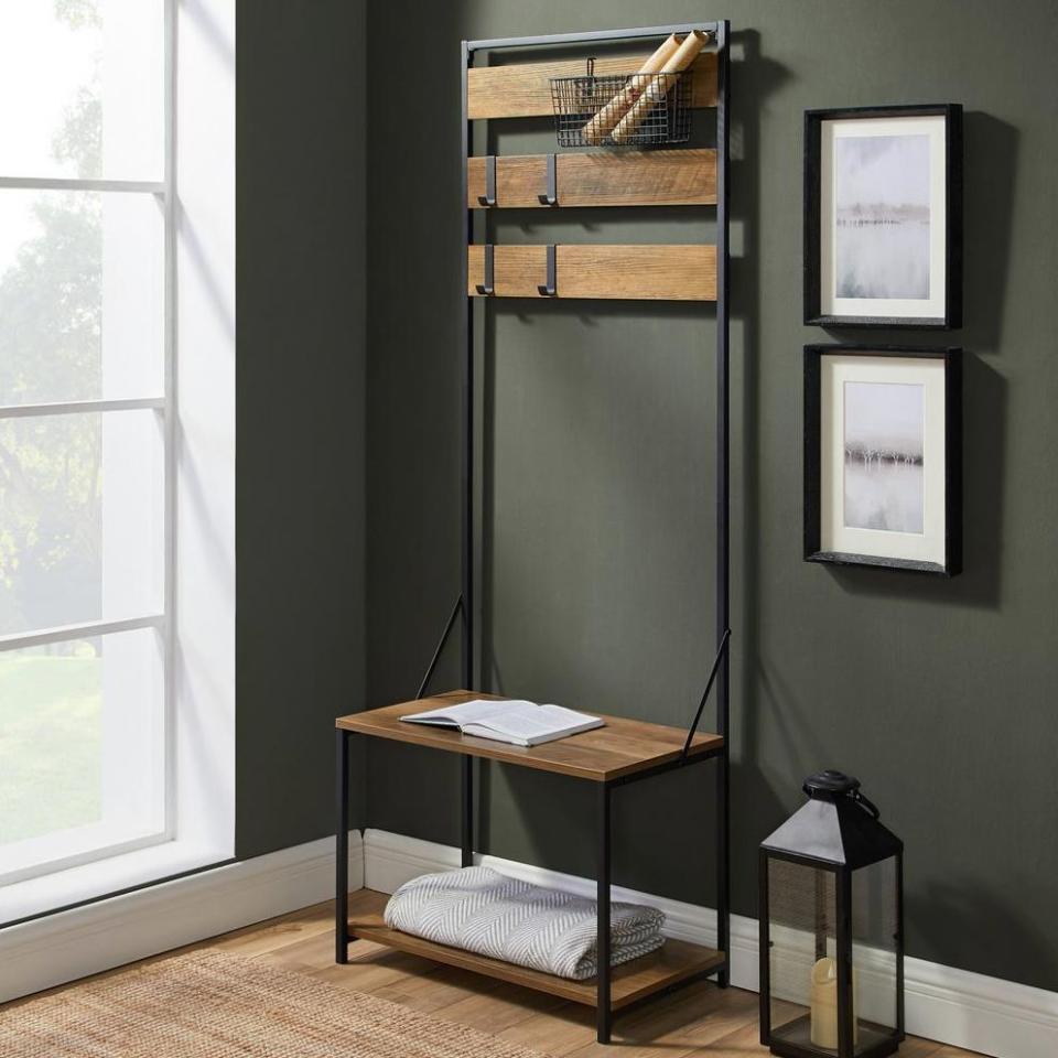 Winter is coming. Organize your coats, hats, umbrellas, keys and even face masks on <a href="https://fave.co/31JEvKA" target="_blank" rel="noopener noreferrer">this reclaimed barn wood entryway organizer</a>. It includes four moveable hooks so you can get the right setup for your family. It also includes a removable wire basket you could use to store clean cloth face masks, gloves, umbrellas or more. It also has a special waterproof coating so you don't have to worry about rain or snow ruining the finish. Mount a mirror beside it and you have the perfect setup to check yourself on your way out the door. <a href="https://fave.co/31JEvKA" target="_blank" rel="noopener noreferrer">Originally $178, get it now for $140 at The Home Depot</a>.