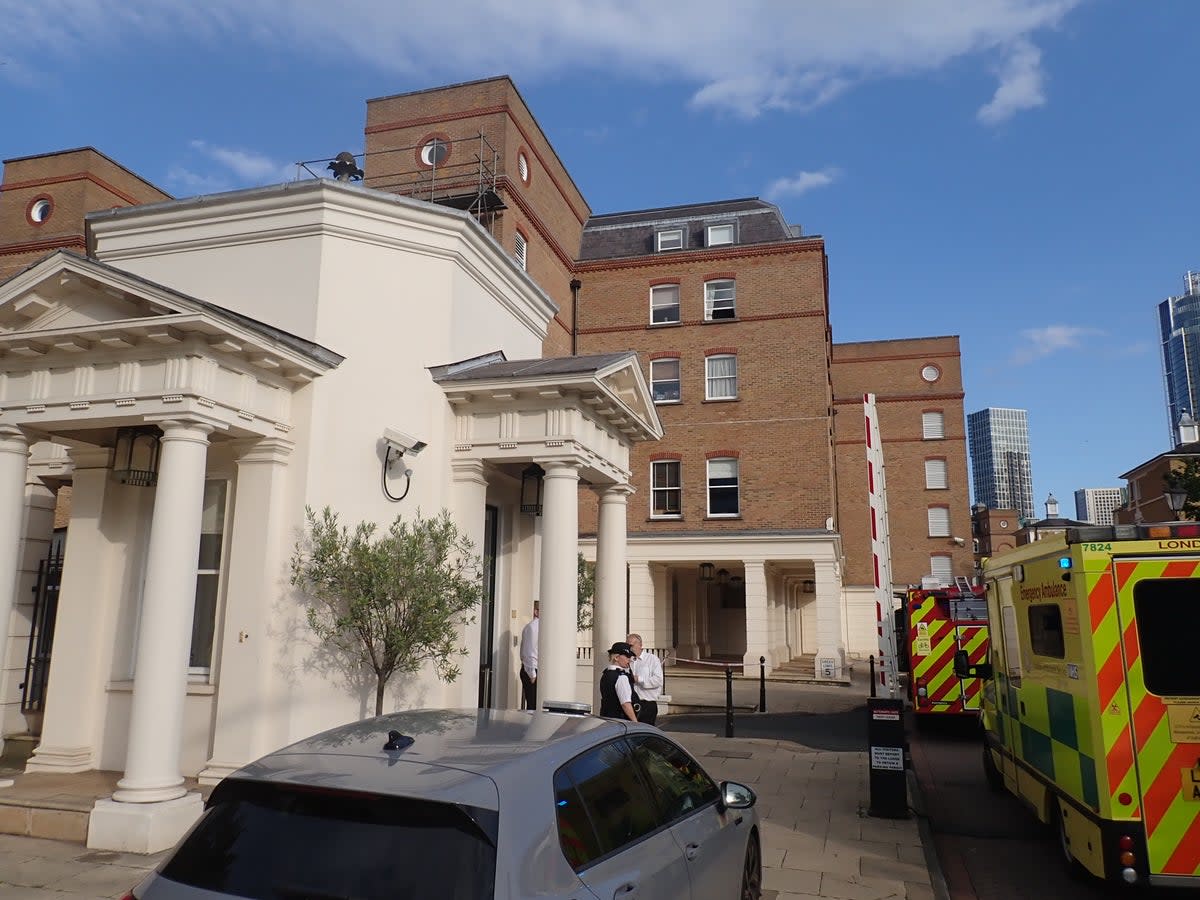 Two people were treated at the scene in Lindsay Square (London Fire Brigade)